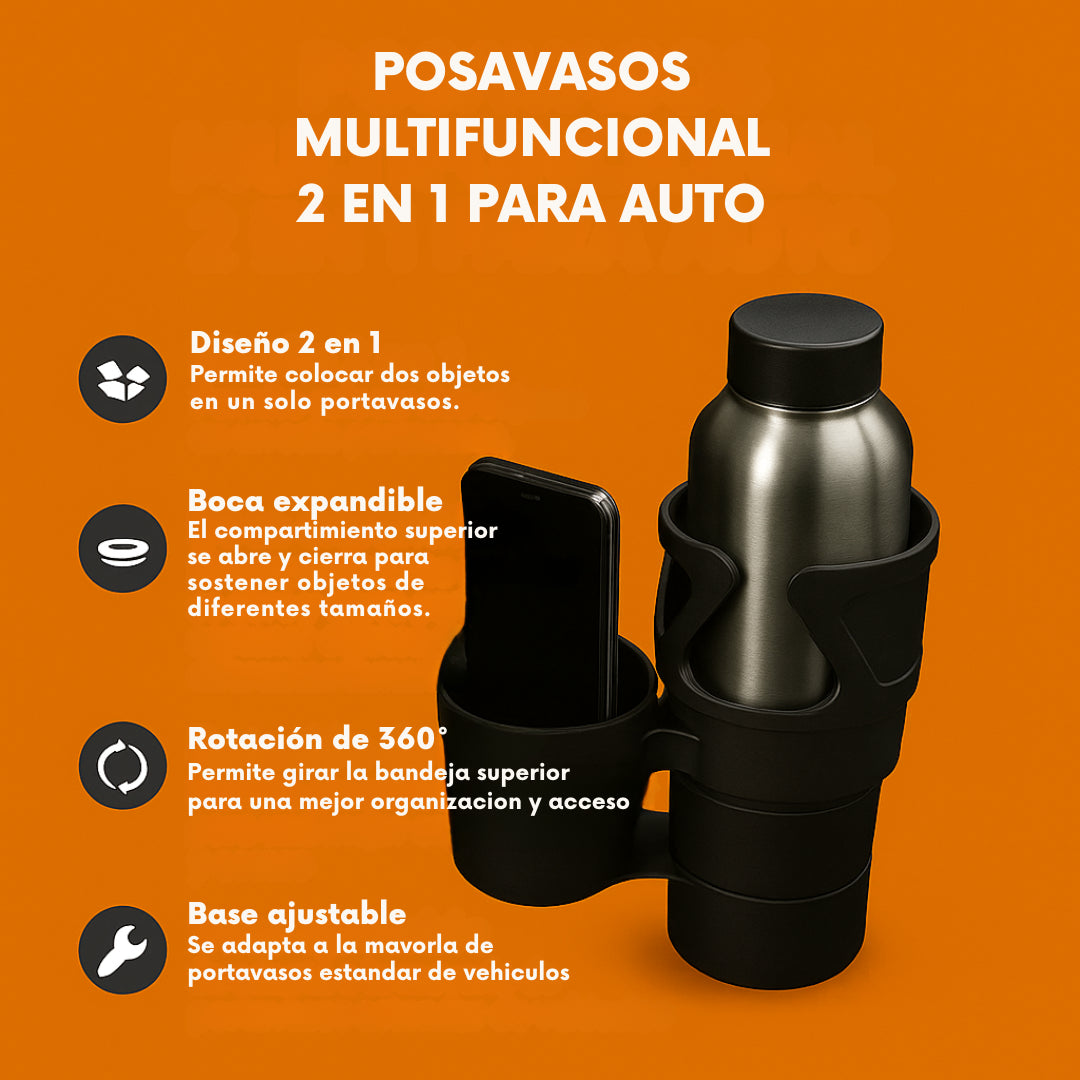 Portavasos multifuncional 2 en 1 para automóviles + ENVIO GRATIS 🎁