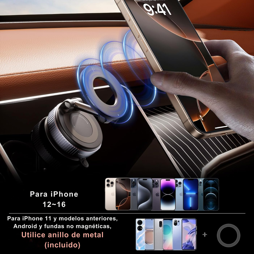 Soporte magnético para teléfono con succión al vacío VACUFLEX 360®