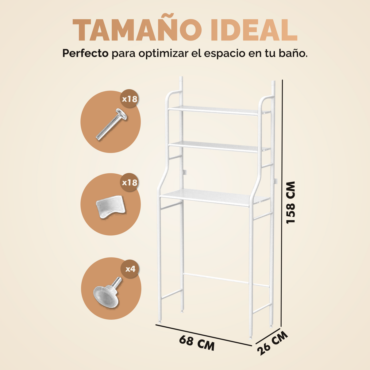 ESTANTE SOBRE INODORO + ENVÍO GRATIS