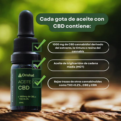 ACEITE DE CANNABIS ESPECTRO COMPLETO 10mL CBD 1000 mg (10%) + EBOOK GRATIS 🎁